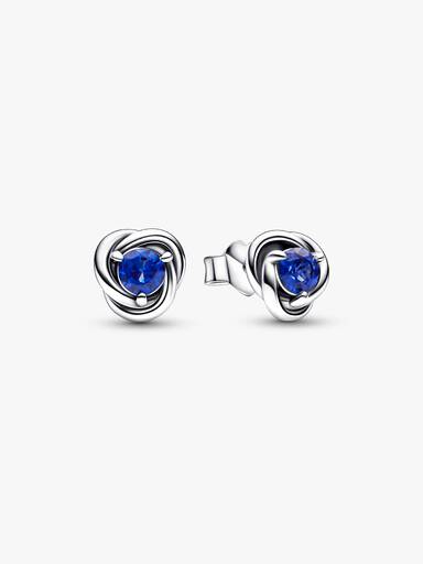 September Crystal Birthstone Eternity Circle Stud Earrings