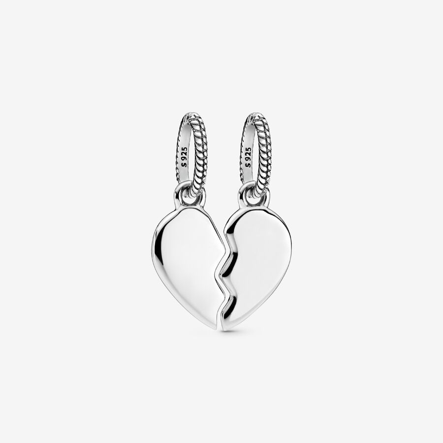 Engravable Split Heart Pendant image number 0