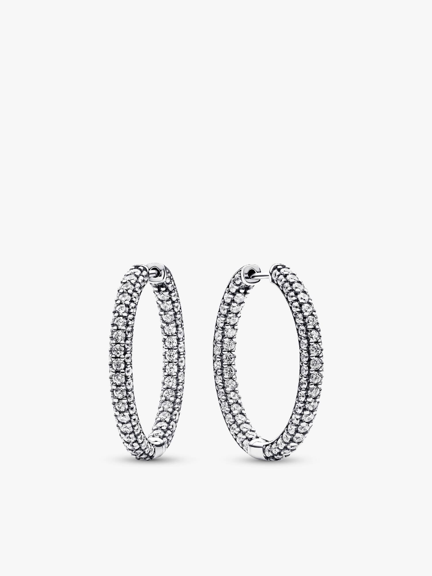 Pandora Timeless Pavé Single-row Hoop Earrings