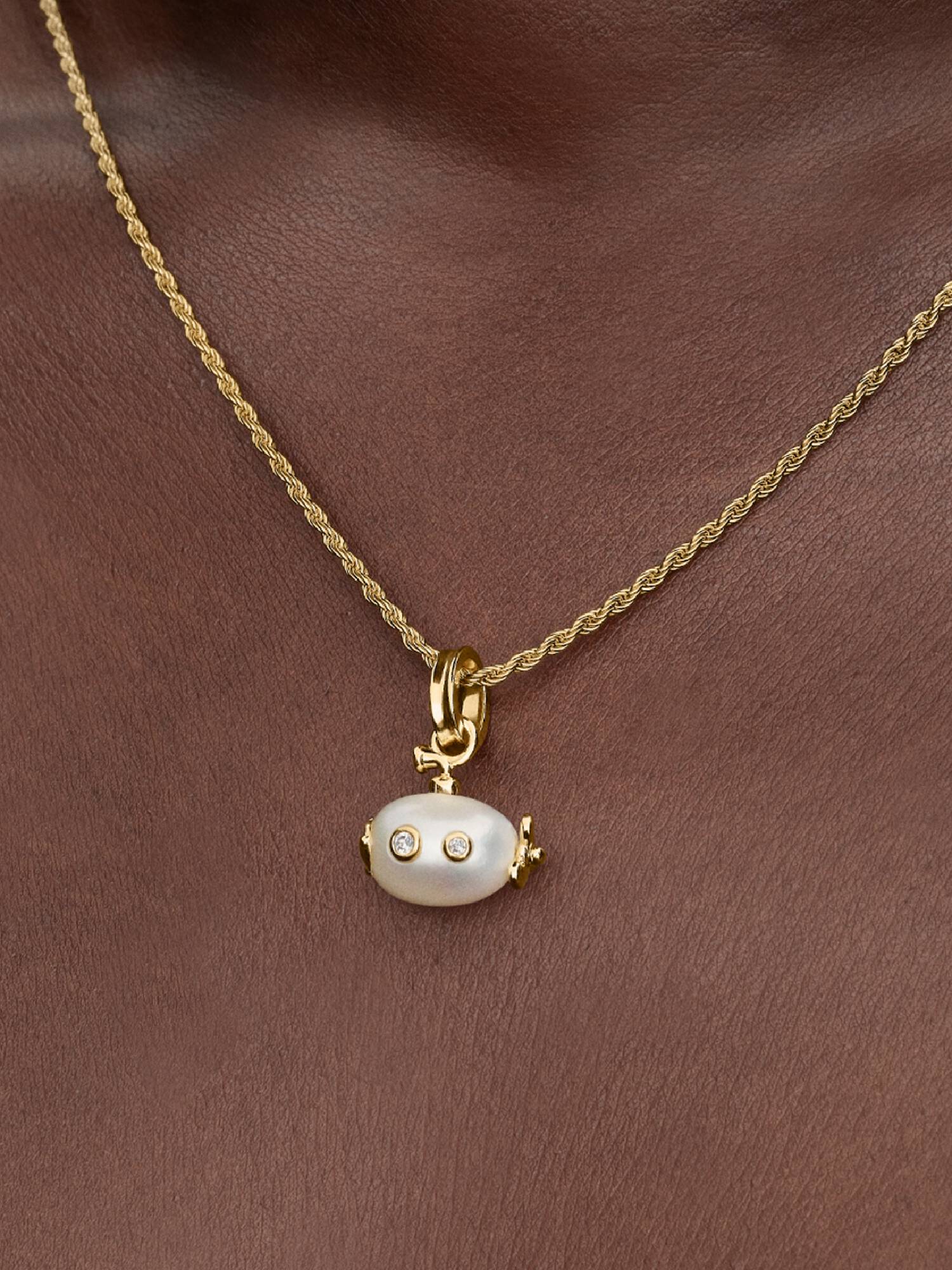 Treated Freshwater Cultured Baroque Pearl Submarine Dangle Charm