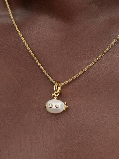 Treated Freshwater Cultured Baroque Pearl Submarine Dangle Charm