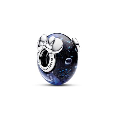 Disney Mickey Mouse & Minnie Mouse Blue Murano Glass Charm