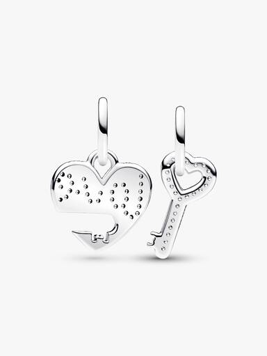 Splittable Heart & Key Dangle Charm