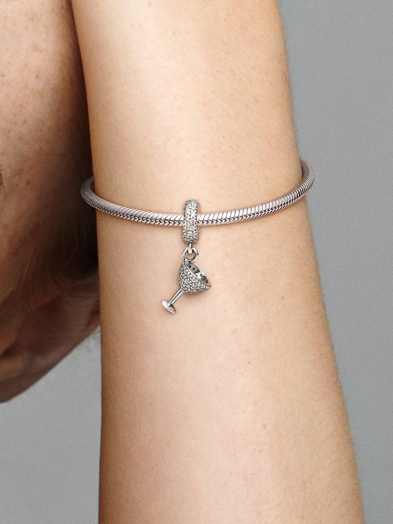 Pavé Cocktail Glass Dangle Charm