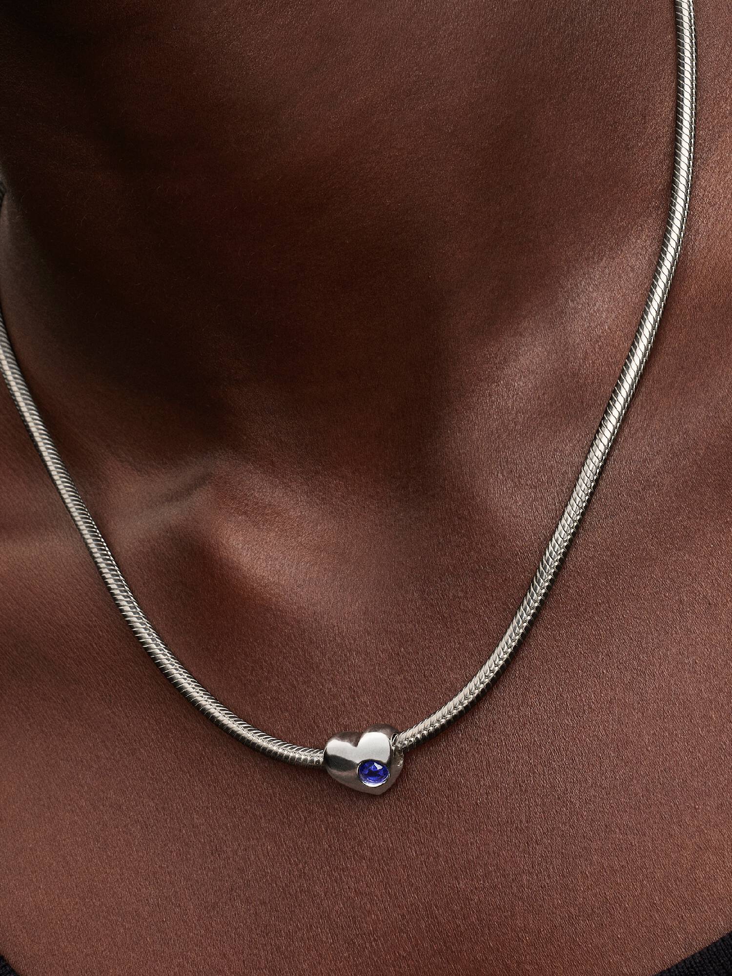 Engravable September Crystal Birthstone Heart Charm