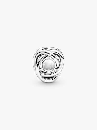 April Cubic Zirconia Birthstone Eternity Circle Charm