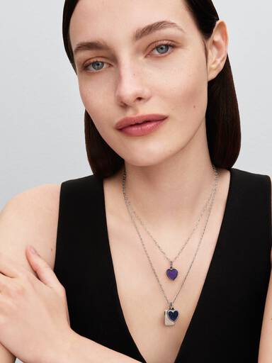 Engravable Purple Heart Dangle Charm