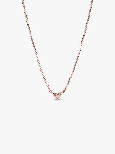 Heart 14k rose gold-plated collier with clear cubic zirconia