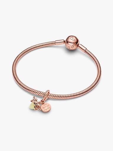 Firefly 14k rose gold-plated dangle with yellow photoluminescent glass