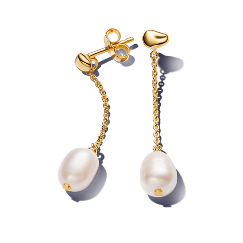 Treated Freshwater Cultured Pearl Drop Earrings