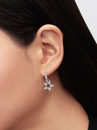 Sparkling Stella Openwork Hoop Earrings