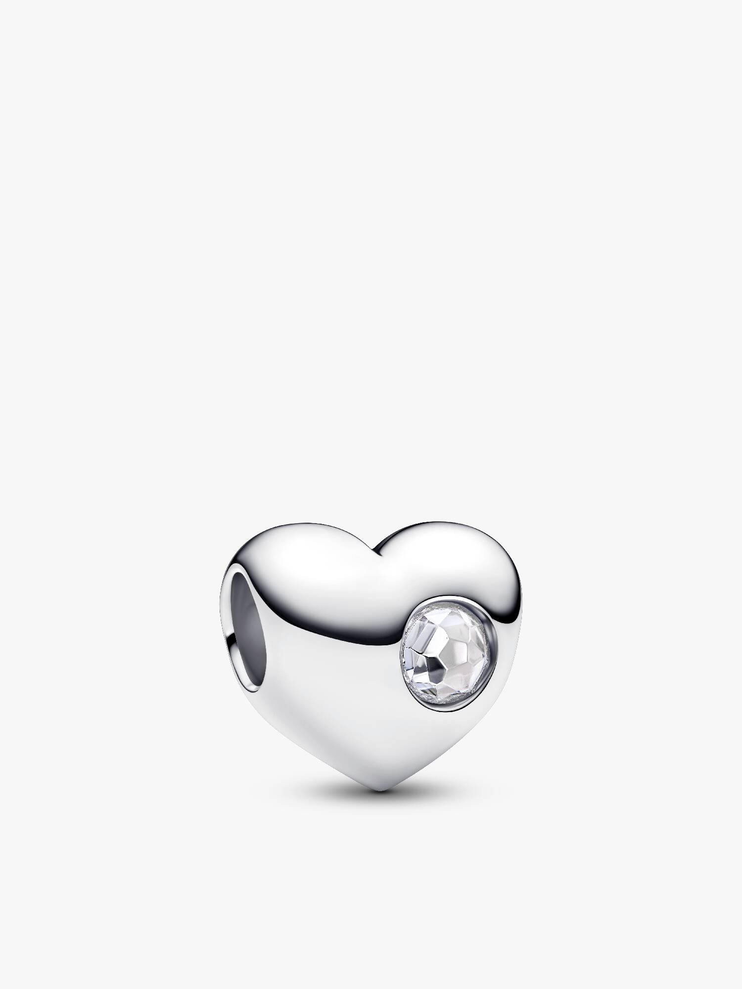 Engravable April Crystal Birthstone Heart Charm