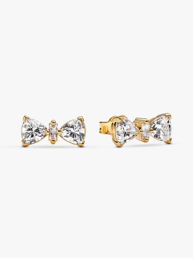 Sparkling Bow Stud Earrings
