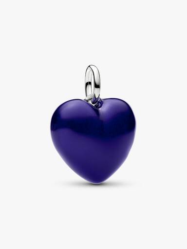 Blue Puffy Heart Dangle Charm
