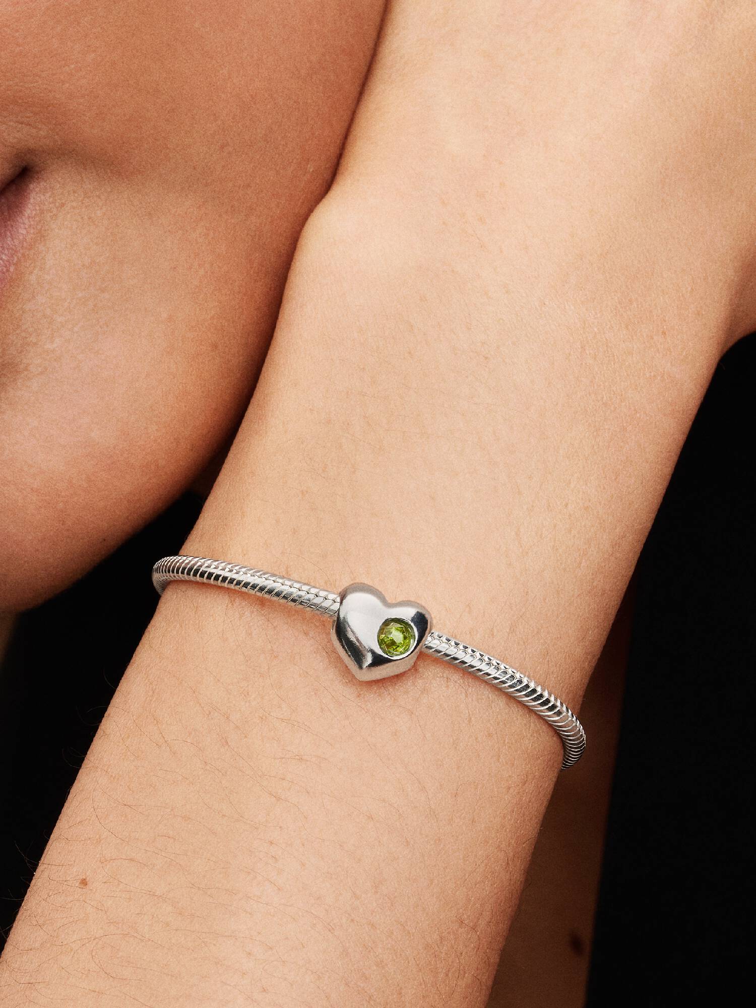 Engravable August Crystal Birthstone Heart Charm