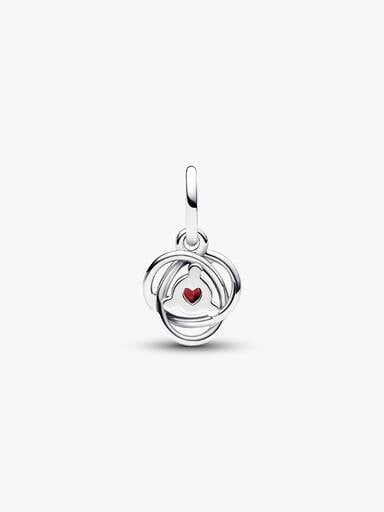 January Crystal Birthstone Eternity Circle Dangle Charm