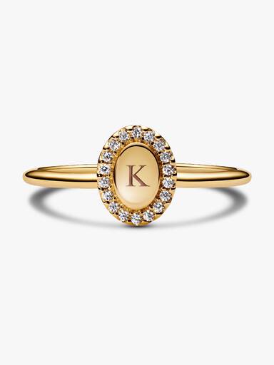 Engravable Oval Halo Ring