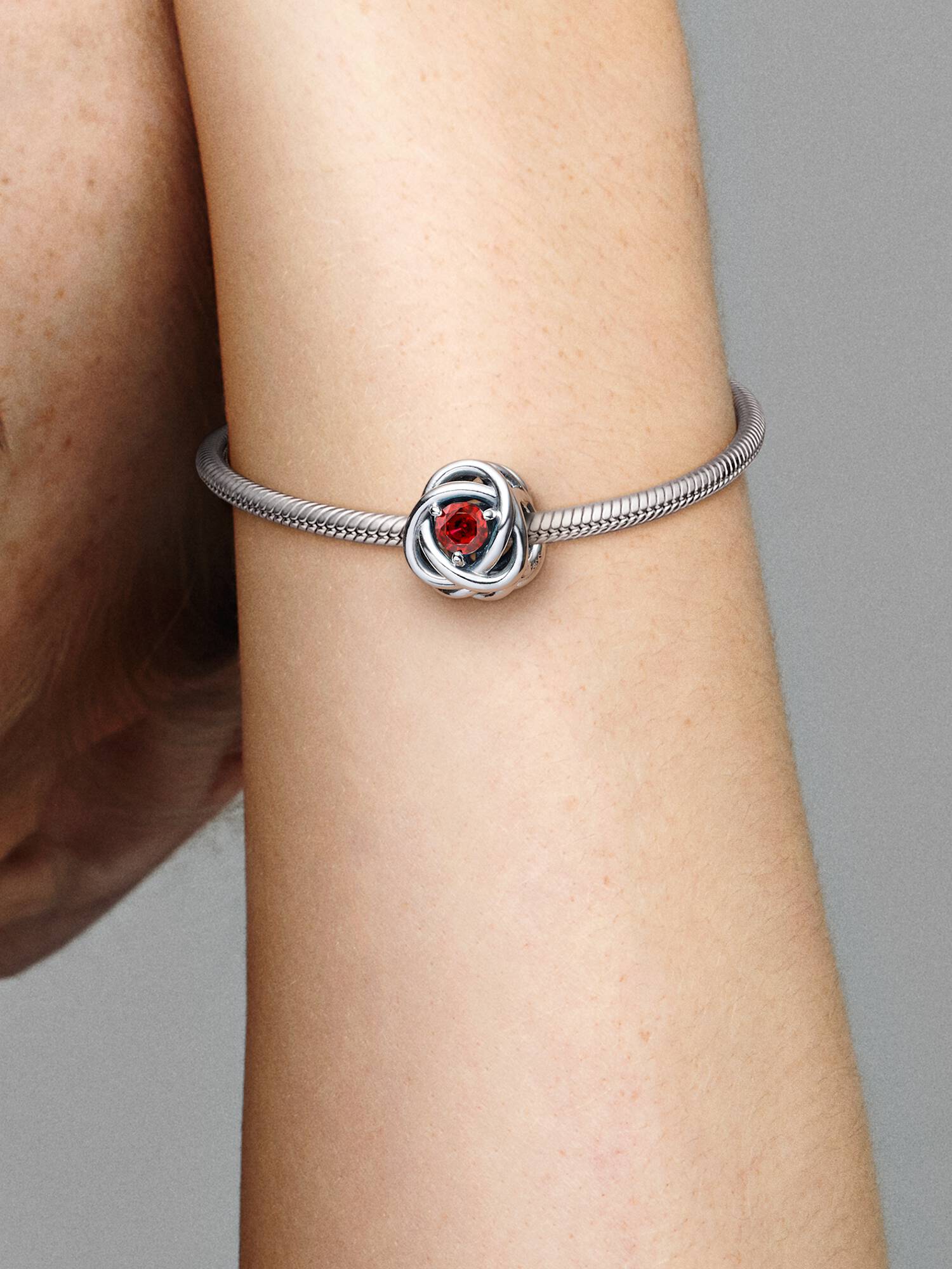July Crystal Birthstone Eternity Circle Charm