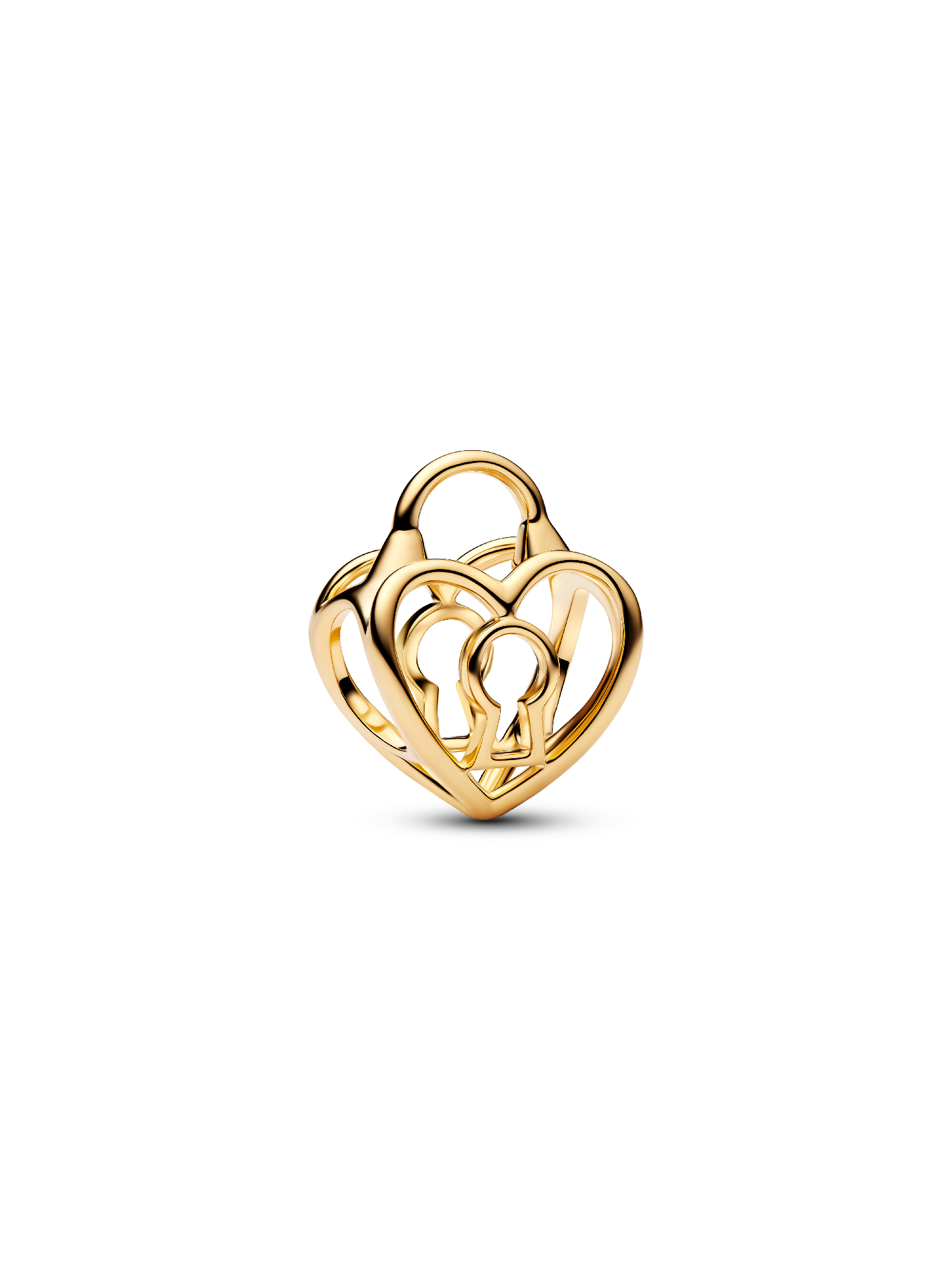 Openwork Heart Padlock Charm