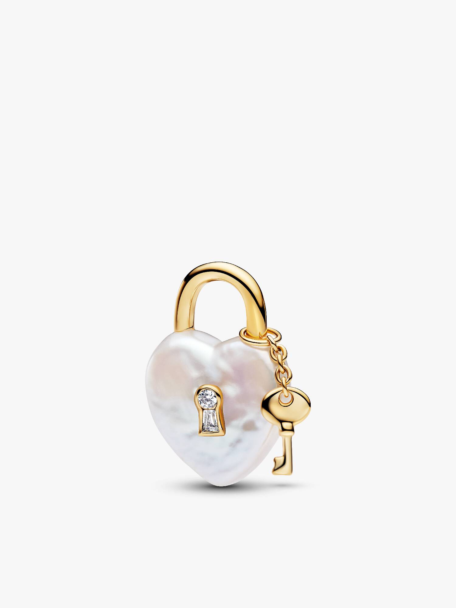 Treated Freshwater Cultured Baroque Pearl Padlock Dangle Charm