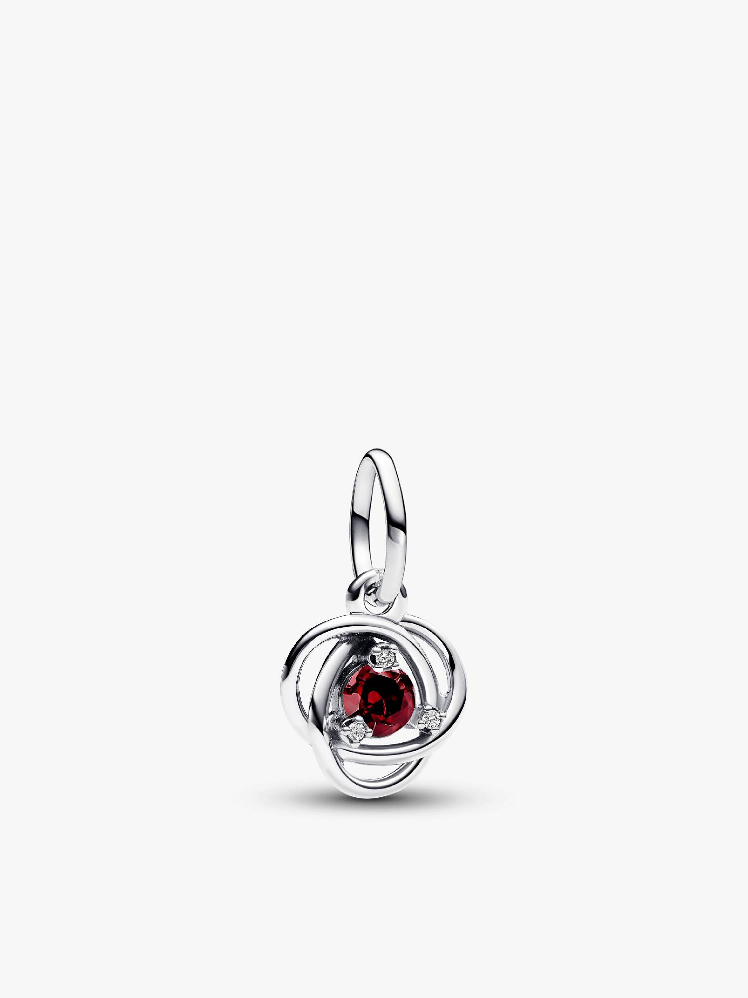 January Crystal Birthstone Eternity Circle Dangle Charm