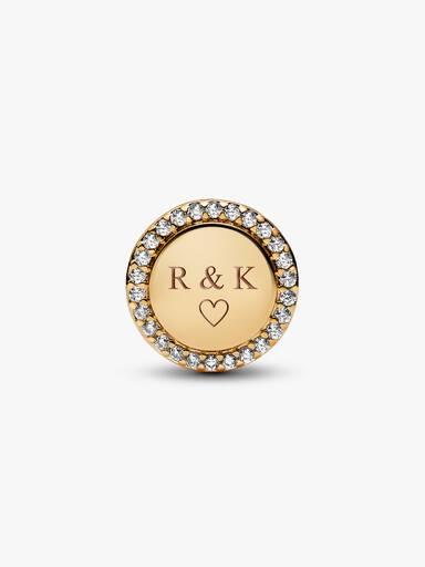 Engravable Sparkling Button Charm