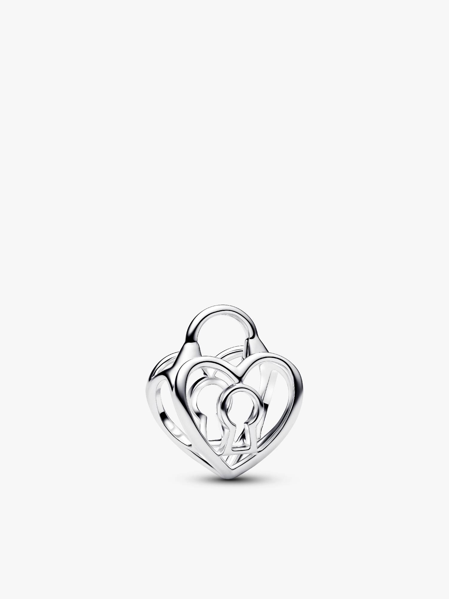 Openwork Heart Padlock Charm