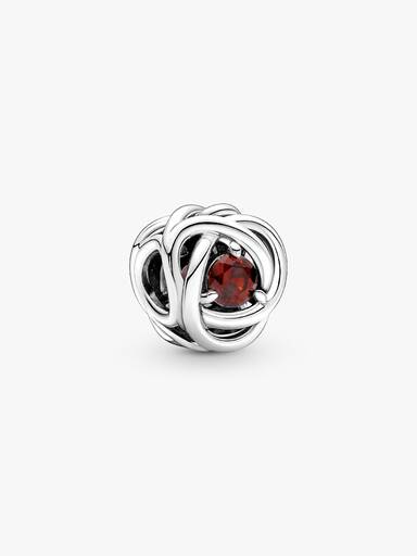 January Crystal Birthstone Eternity Circle Charm