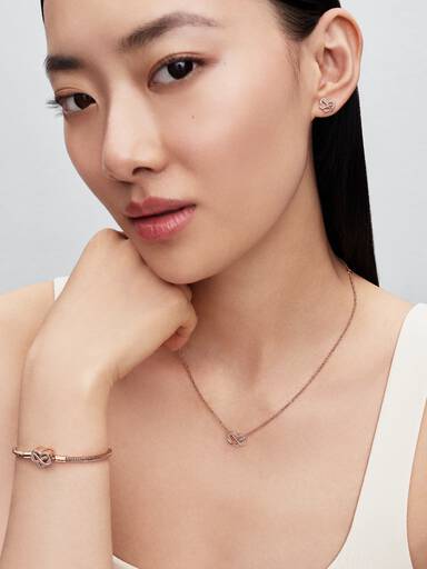 Sparkling Infinity Heart Clasp Snake Chain Bracelet