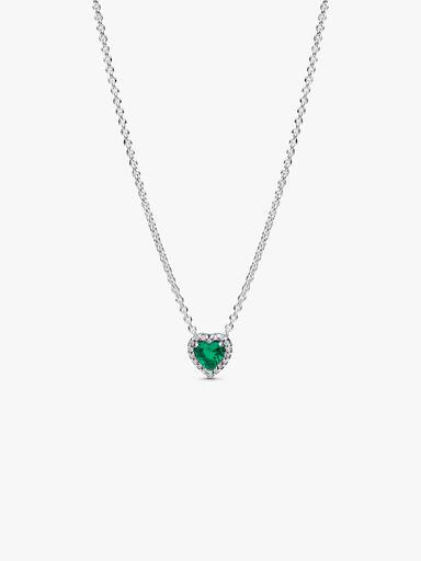 Elevated Green Heart Necklace