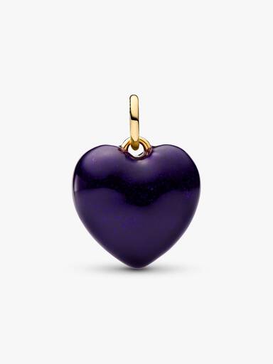 Purple Puffy Heart Dangle Charm