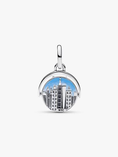 Spinnable New York Skyline Dangle Charm