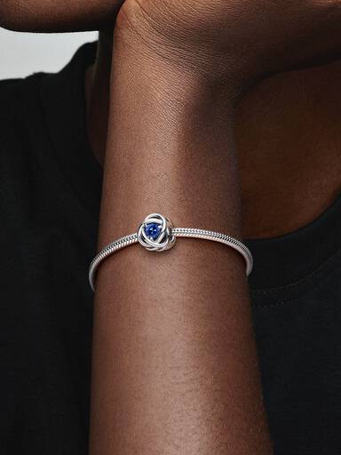 September Crystal Birthstone Eternity Circle Charm