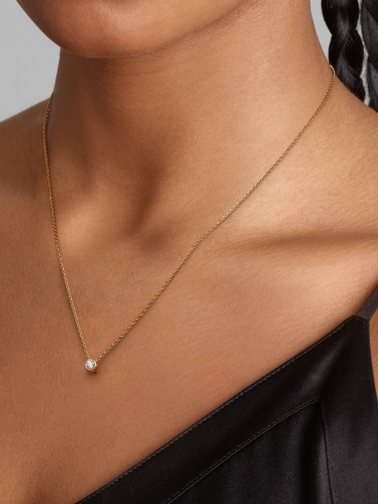 Pandora Era Lab-Grown Diamond Bezel Pendant Necklace