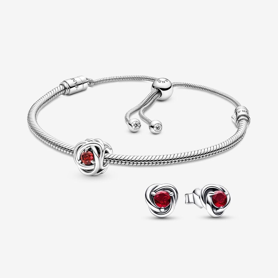 July Birthstone Charm and Earring Gift Set image number 0
