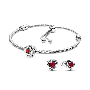 July Birthstone Charm and Earring Gift Set