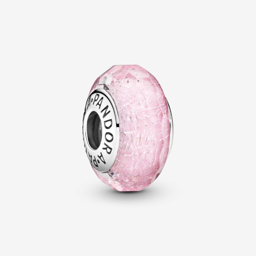 Faceted Pink Murano Glass Charm image number 0