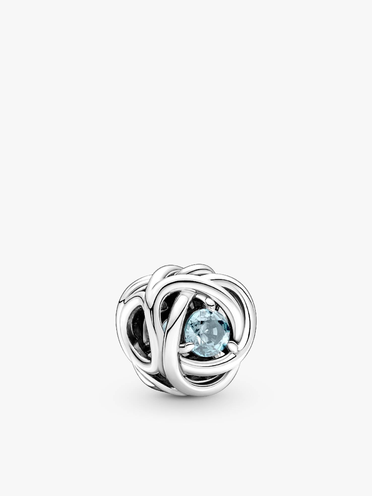 March Crystal Birthstone Eternity Circle Charm
