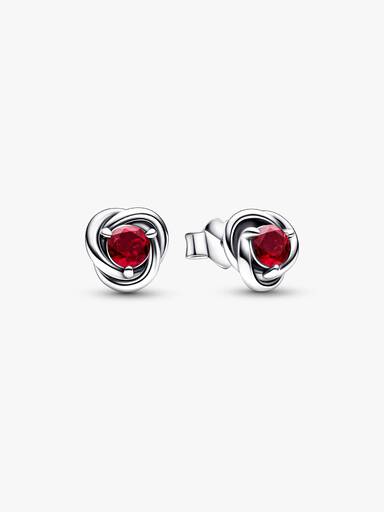 July Crystal Birthstone Eternity Circle Stud Earrings