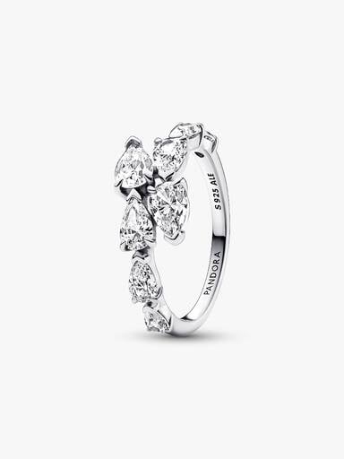 Sparkling Overlapping Band Ring