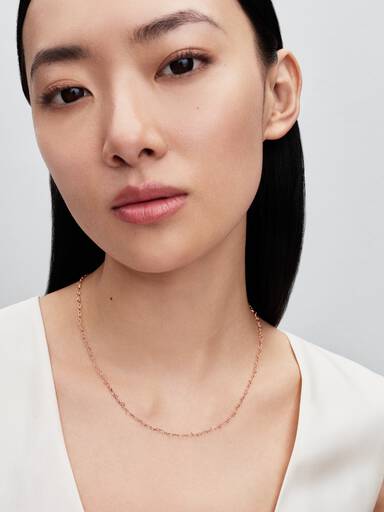 Heart 14k rose gold-plated collier