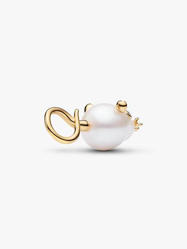 Treated Freshwater Cultured Baroque Pearl Mouse Dangle Charm