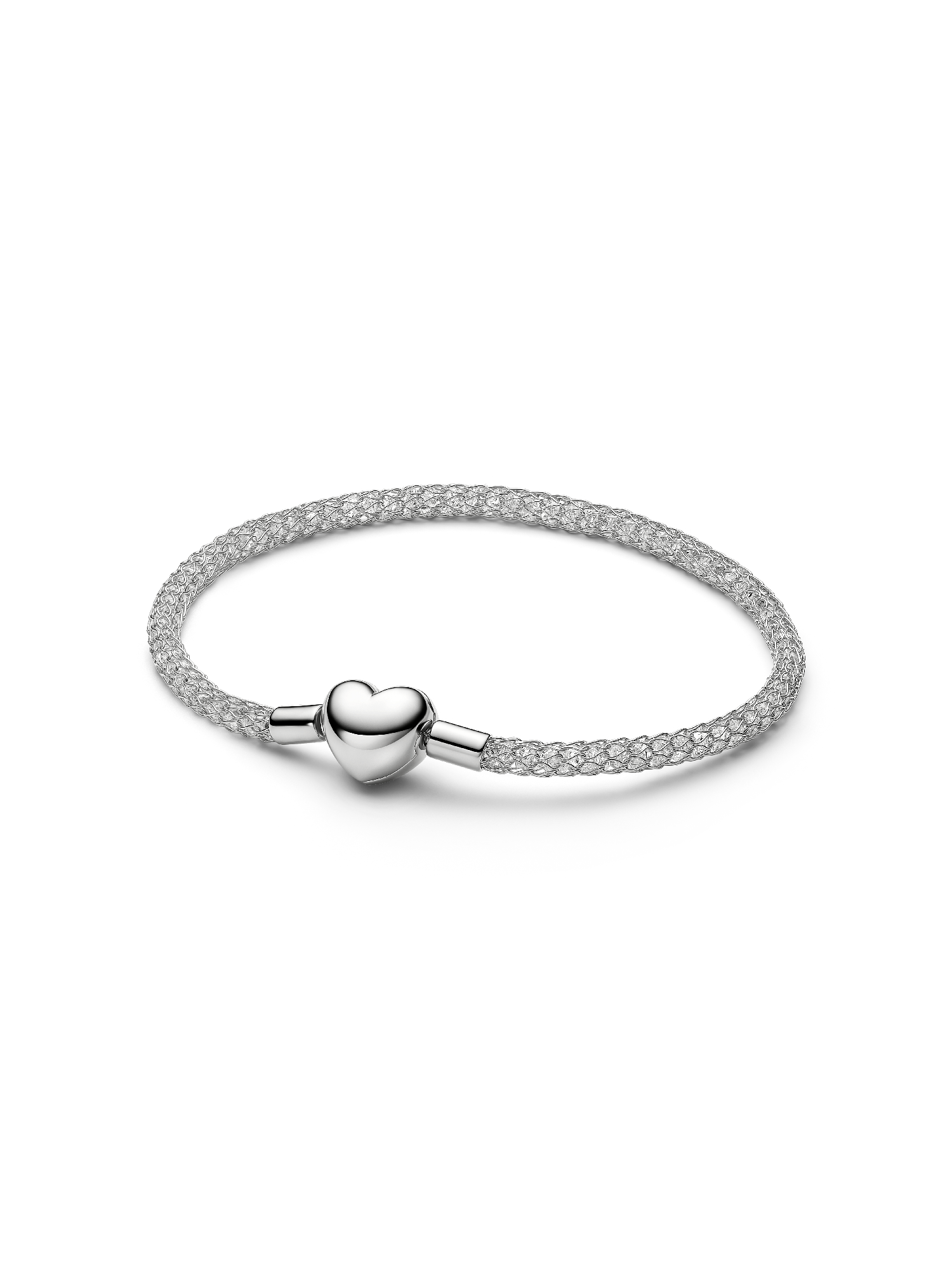 Heart Clasp Sparkling Mesh Bracelet