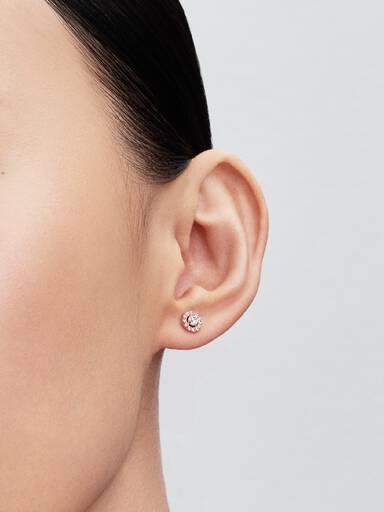 14k rose gold-plated stud earrings with clear cubic zirconia