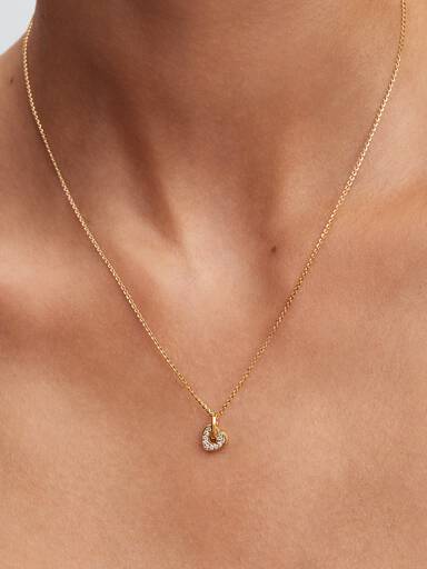 14k Gold Lab-grown Diamond Pavé Heart Pendant Necklace