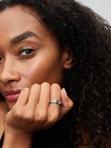 Rippled Wide Band Ring