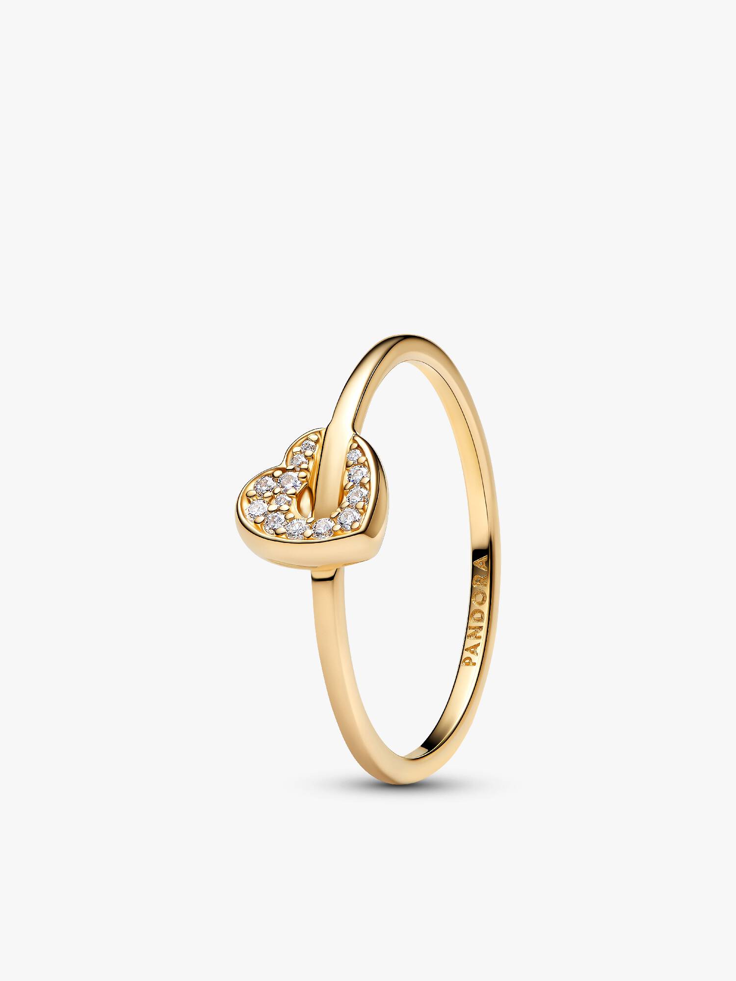 14k Gold Lab-grown Diamond Pavé Heart Ring