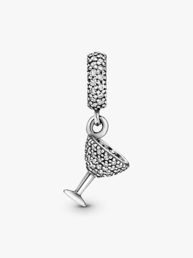 Pavé Cocktail Glass Dangle Charm