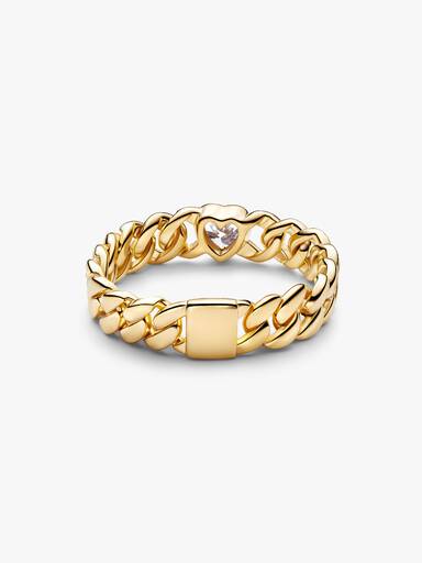 Heart Cuban Chain Ring