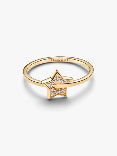 14k Gold Lab-grown Diamond Pavé Star Ring